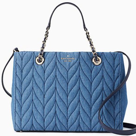 SOLD!!!Kate Spade Briar Lane Denim Satchel - Picture 2 of 12